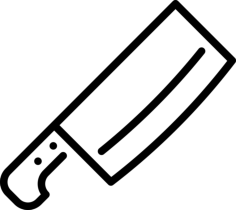 Cleaver Knife Simple Line Art Svg, Free Vectors File